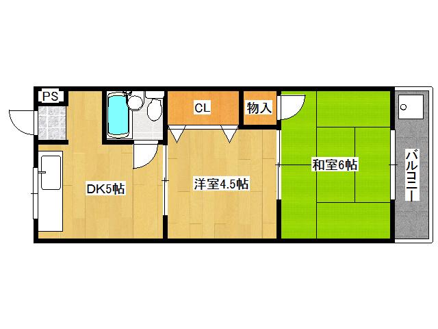 丸井ハイツ(2DK/1階)の間取り写真