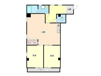 イモーレ荒田(2LDK/3階)の間取り写真