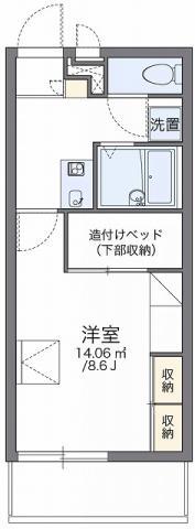 レオパレス南の風 II(1K/1階)の間取り写真
