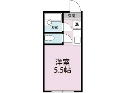 シュガーハウス 壱号館(ワンルーム/2階)の間取り写真