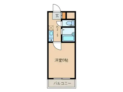 ラフィージュ横濱(1K/2階)の間取り写真