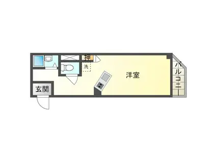 アルフィーネシマムラ(1K/2階)の間取り写真