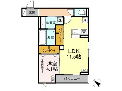 D-ROOM泉崎I(1LDK/2階)の間取り写真