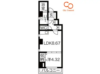 エイトエムジー名駅(1LDK/8階)の間取り写真