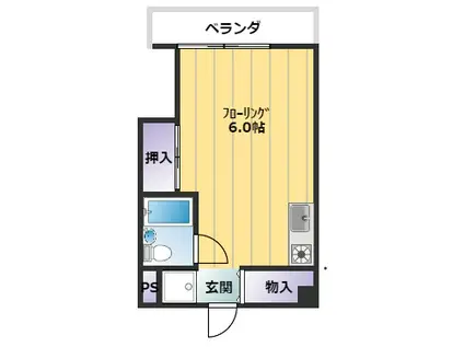 ユトリロ北山(ワンルーム/4階)の間取り写真