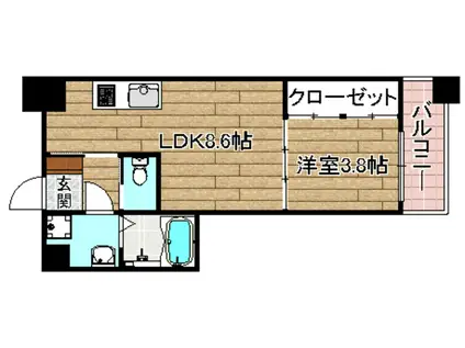 アーバネックス高槻芥川(1LDK/3階)の間取り写真