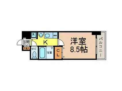 プレサンス名古屋駅前グランヴィル(1K/8階)の間取り写真