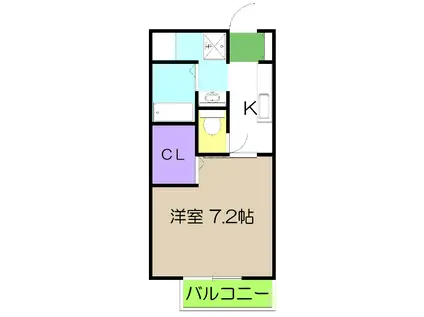 ジュネス南川添(1K/1階)の間取り写真