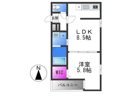 フジパレス吉田イースト(1LDK/2階)の間取り写真
