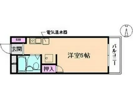 荻野マンション(ワンルーム/4階)の間取り写真