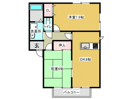 アルトポンテ(2DK/1階)の間取り写真