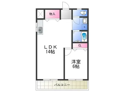 LAKIA MAISON ABIKO(1LDK/2階)の間取り写真