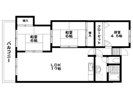 ハイツ・ラ・モンターニュ(3LDK/3階)の間取り写真