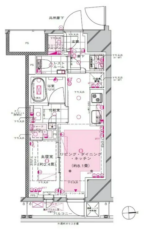 ピアース新宿三丁目 6階階 間取り