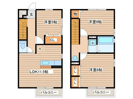 エムフィールド南中山(3LDK/1階)の間取り写真