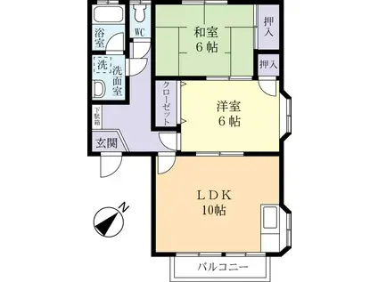 ベルメゾン光洋(2LDK/2階)の間取り写真