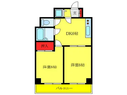 メゾンエトワール(2DK/4階)の間取り写真