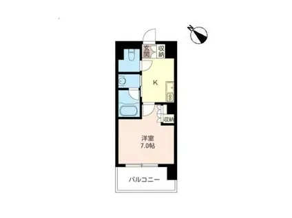 オーキッドレジデンス品川(1K/4階)の間取り写真