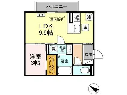COMFORT LIFEII(1LDK/1階)の間取り写真