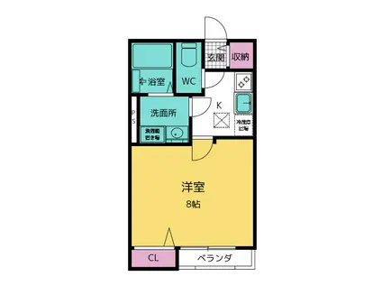 セレッソ町屋(1K/1階)の間取り写真