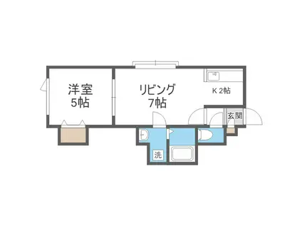 ラ・ティエラ(1LDK/2階)の間取り写真