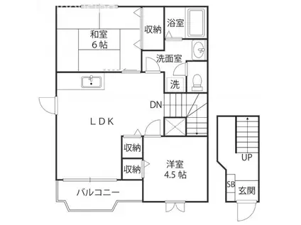 ピュア・クレストII(2LDK/2階)の間取り写真