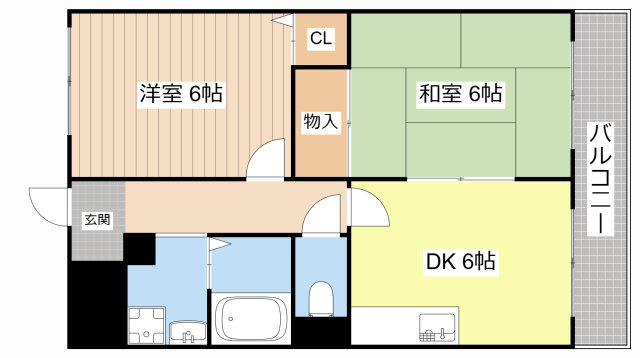 メゾン東陽(2DK/3階)の間取り写真