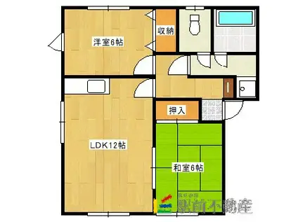 ロジーナII(2LDK/1階)の間取り写真