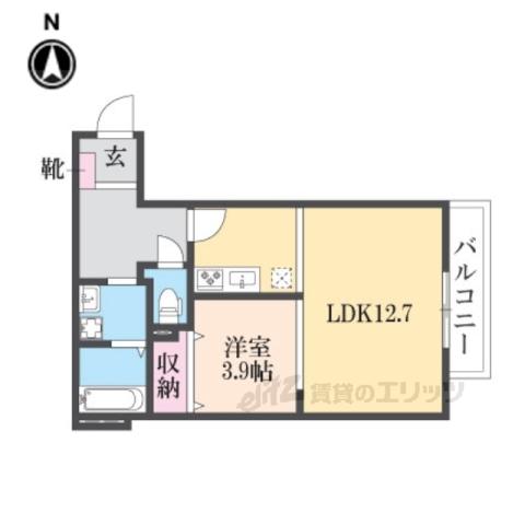エトワール磐船(1LDK/4階)の間取り写真