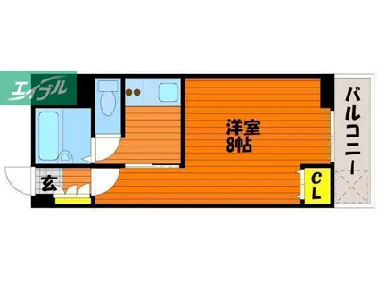 チサンマンション岡山(1K/6階)の間取り写真