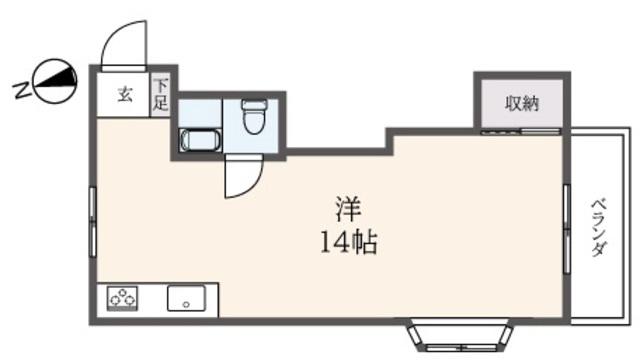 コーポヤマト(ワンルーム/2階)の間取り写真