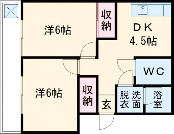 青柳マンション(2DK/3階)の間取り写真