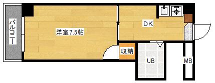 CK東雲ビル(1K/2階)の間取り写真