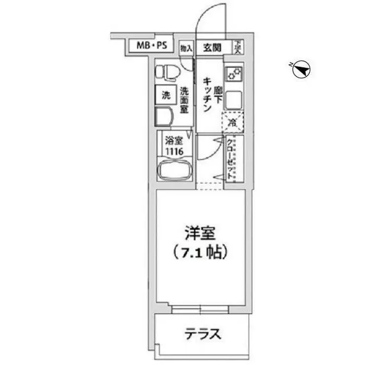 フェリオ鵜の木 2階階 間取り