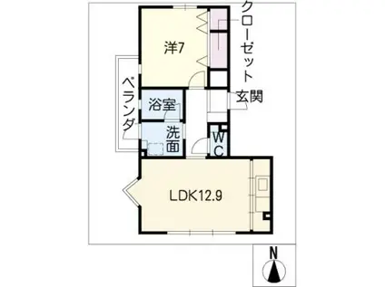 PLEASANT(1LDK/4階)の間取り写真
