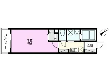 MELDIA鷲宮(1K/2階)の間取り写真