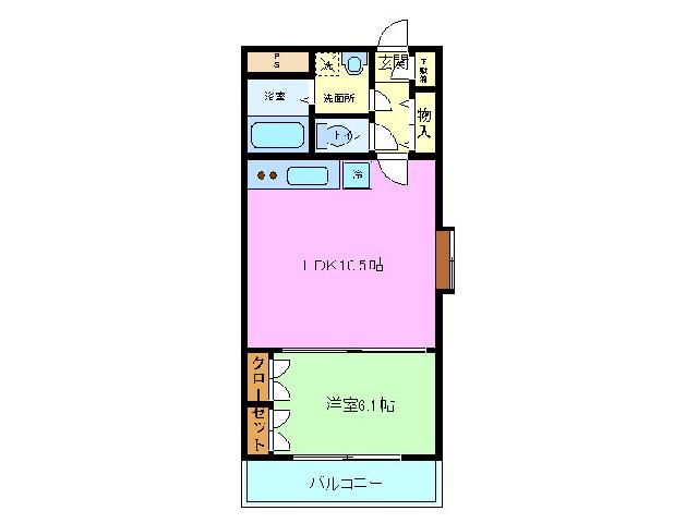 リーヴァ黄瀬川(1LDK/1階)の間取り写真