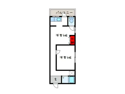 八尾市太田新町アパート(1LDK/1階)の間取り写真