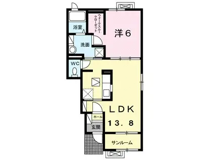 フリーデMFI(1LDK/1階)の間取り写真