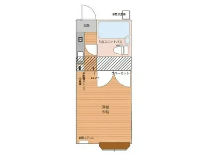 ヴォワラクテ(1K/2階)の間取り写真