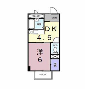 サクセスタウン岸岡B(1DK/2階)の間取り写真