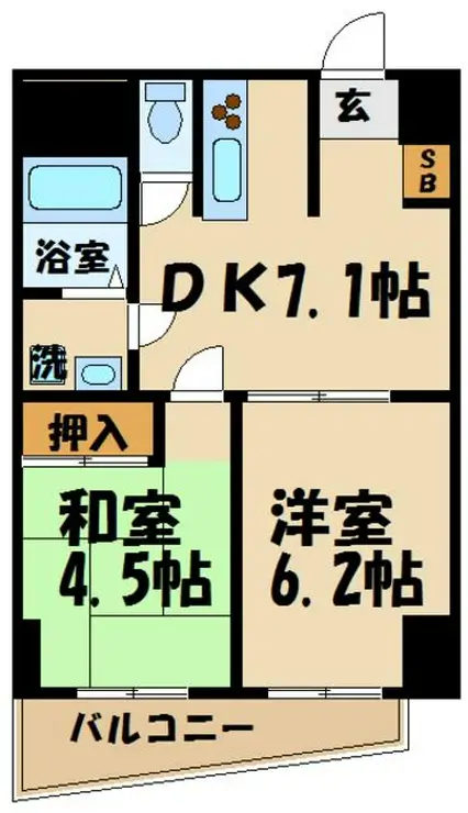 ソレアード東府中 1階階 間取り