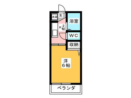 カレッジハウス日野A(1K/1階)の間取り写真