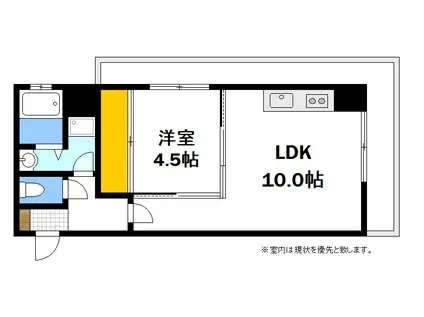 オプレ横川(1LDK/5階)の間取り写真