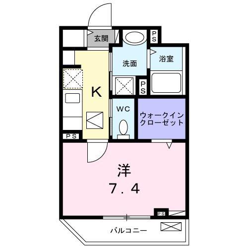 ラピュタ(1K/1階)の間取り写真