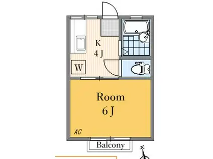 アルムハイツ(1K/2階)の間取り写真