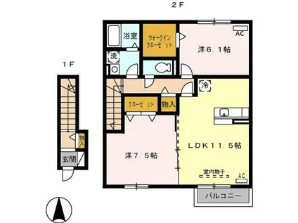 ソフィアコート A(2LDK/2階)の間取り写真