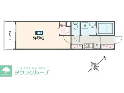 MELDIA鷲宮(1K/1階)の間取り写真