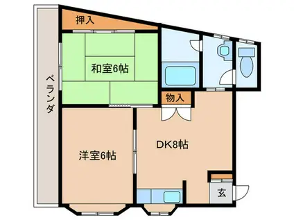 コーポ山崎(2DK/3階)の間取り写真