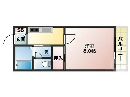 エクセルコート服部(1K/1階)の間取り写真